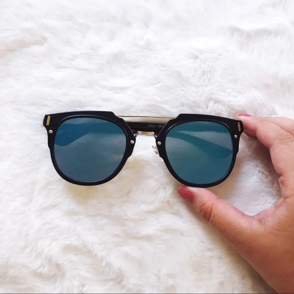 Margo Blue & Black Brow Bar Sunglasses